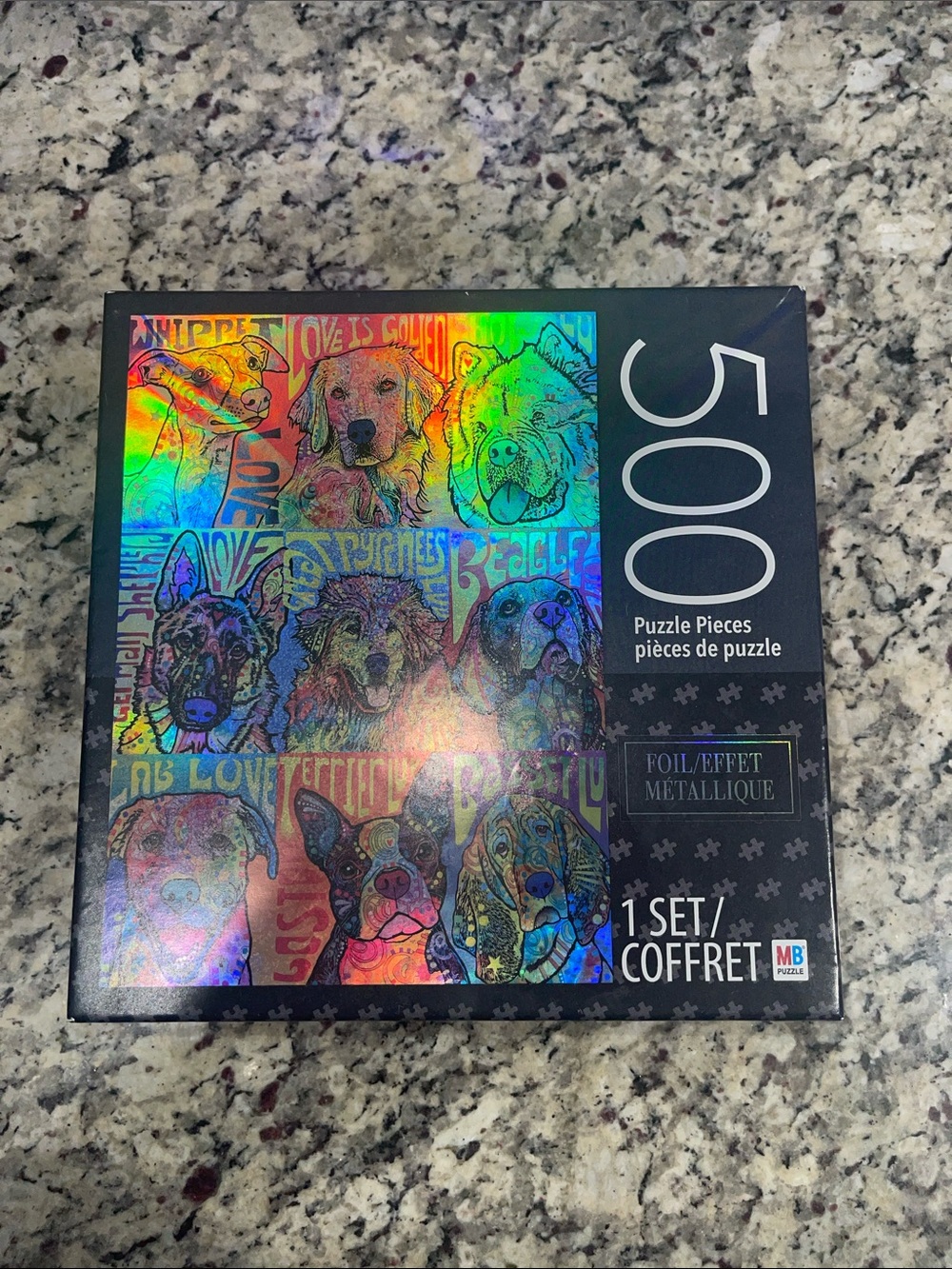 NEW 500-Piece Metallic Dogs Puzzle - Rainbow Foil
